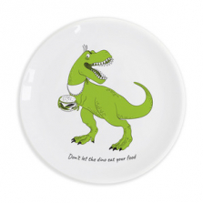 Taldrik kingituseks Dinosaur "Don't let the dino eat your food."
